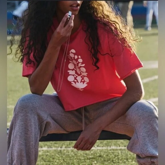 NWOT Free People Inspire Buti Logo Tee Pink size- EXTRA LARGE - Picture 3 of 3